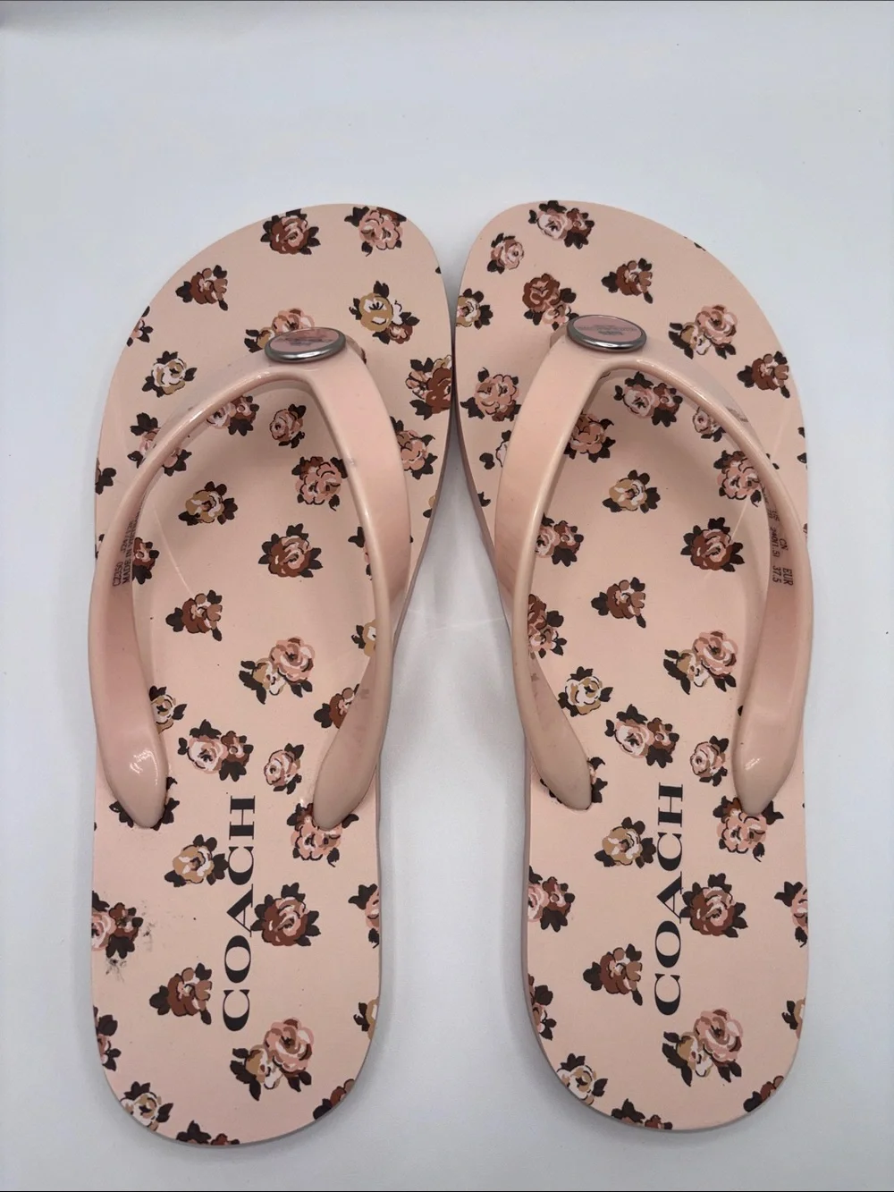 COACH Pink Floral’s Flip Flop Sandals